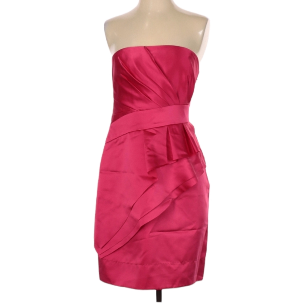 Phoebe Couture Cocktail Party Dress Size 6 Strapless Pink Fuchsia Bridesmaid